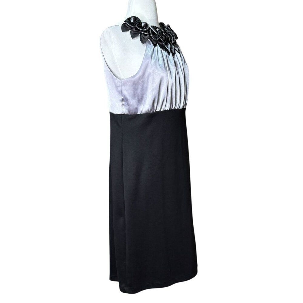 Tiana B. Satin Dress Silver Black Size 10 - Picture 4 of 6
